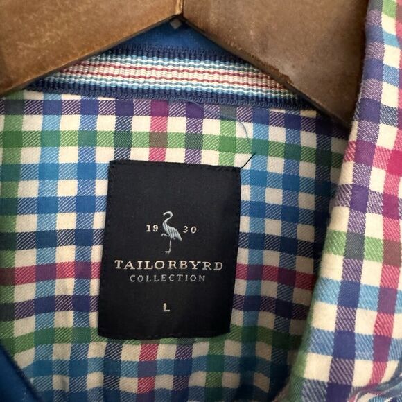 Tailorbyrd Long Sleeve Button Down Collared Shirt Mens Large Multi Color‎ Plaid - Picture 8 of 11